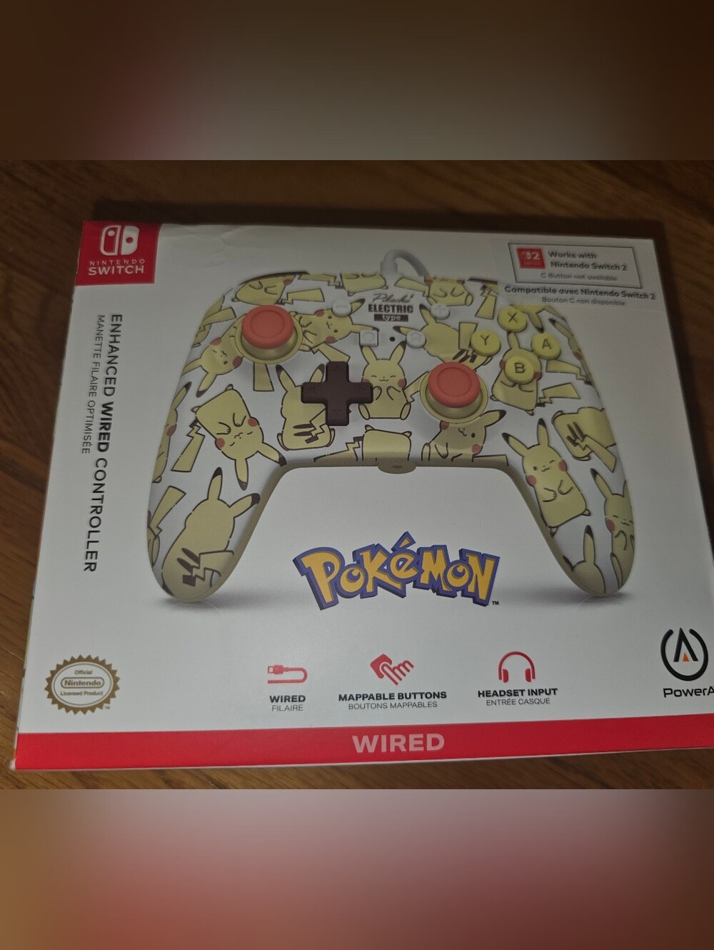 Nintendo Pokémon Wired Pro Controller – Pikachu Yellow